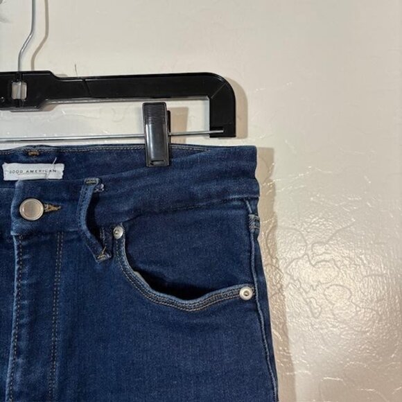 Good American Jeans Womens 6-12 Dark Wash Blue Always Fits Waist Stretch GA0478T - Picture 2 of 7